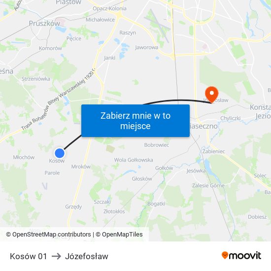 Kosów 01 to Józefosław map