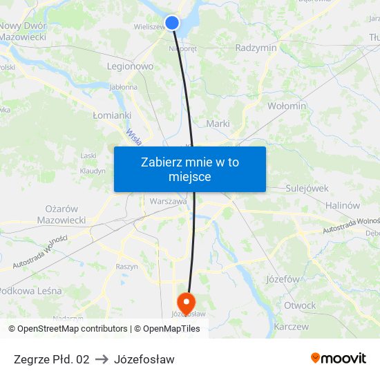 Zegrze Płd. 02 to Józefosław map