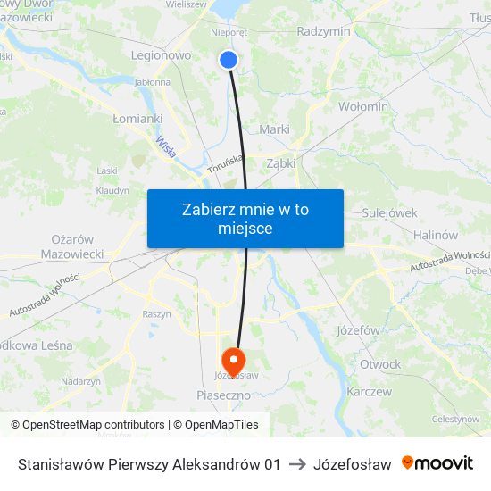 Stanisławów Pierwszy Aleksandrów 01 to Józefosław map