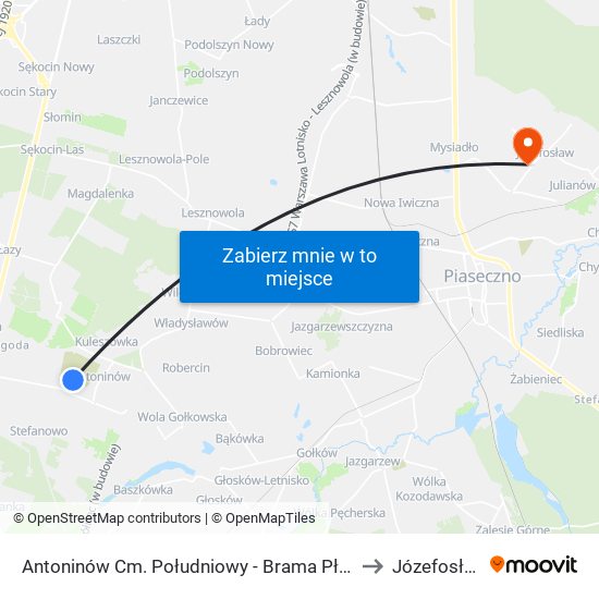 Antoninów Cm. Południowy - Brama Płd. 01 to Józefosław map