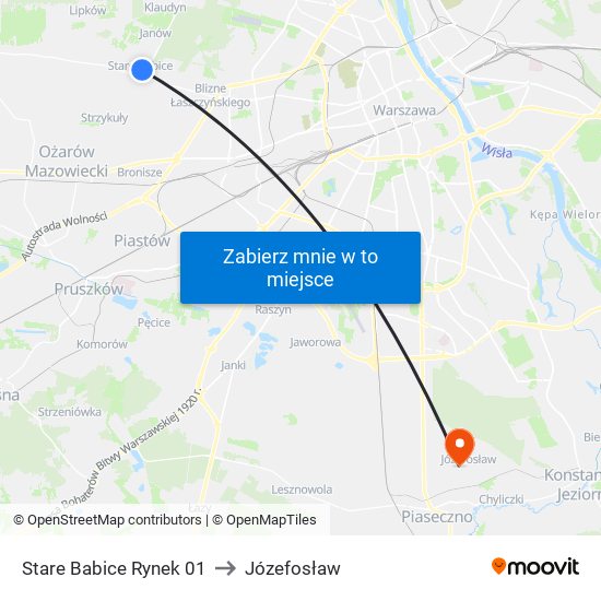 Stare Babice Rynek 01 to Józefosław map