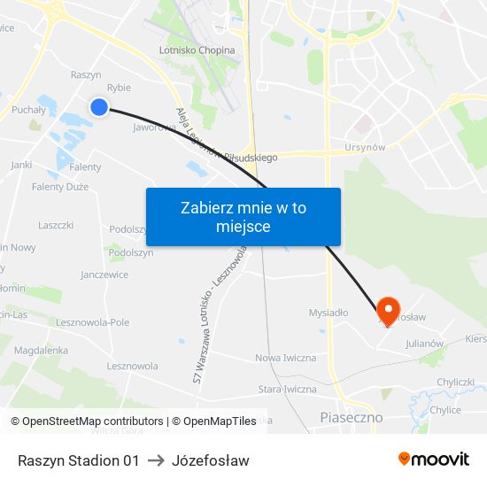 Raszyn Stadion 01 to Józefosław map