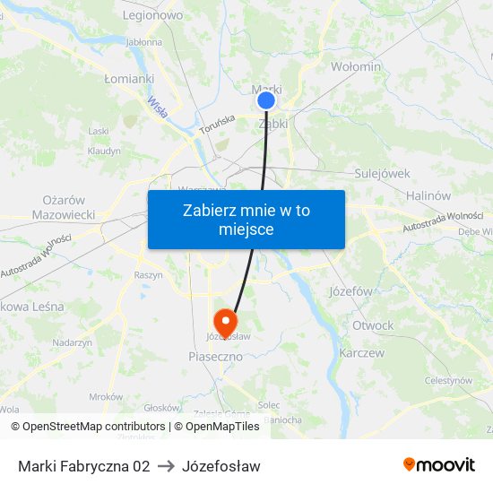 Marki Fabryczna 02 to Józefosław map