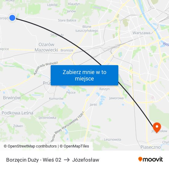 Borzęcin Duży - Wieś 02 to Józefosław map