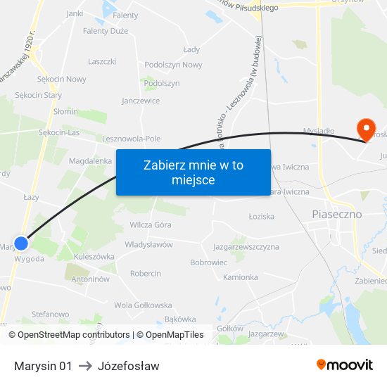 Marysin 01 to Józefosław map