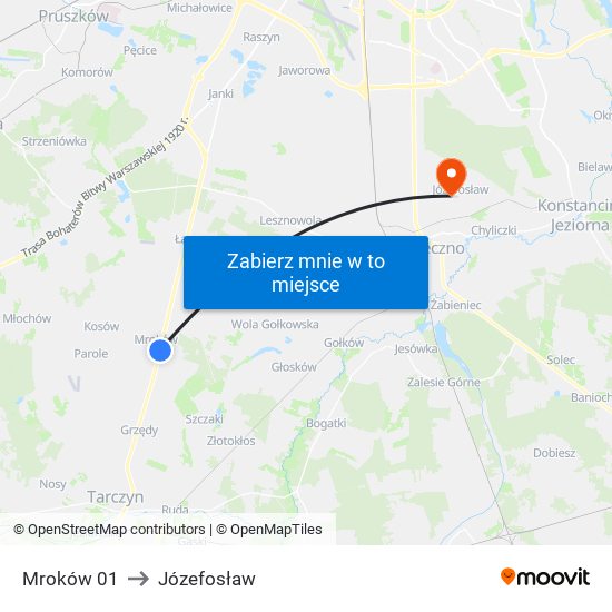 Mroków 01 to Józefosław map