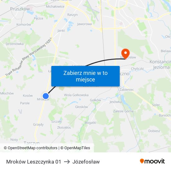 Mroków Leszczynka 01 to Józefosław map