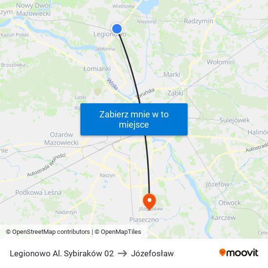 Legionowo Al. Sybiraków 02 to Józefosław map