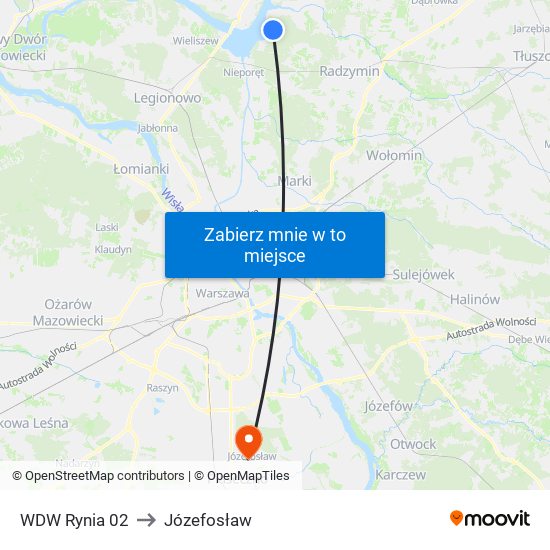 Białobrzegi Amw Rewita to Józefosław map