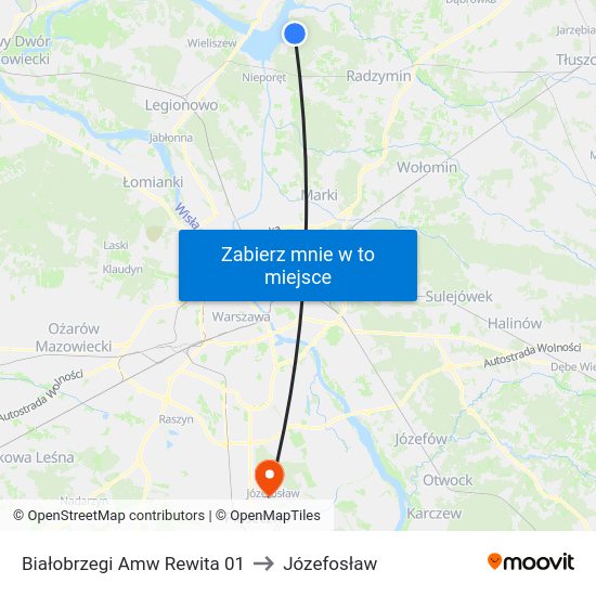 Białobrzegi Amw Rewita 01 to Józefosław map