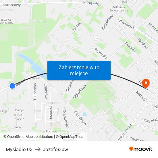 Mysiadło 03 to Józefosław map