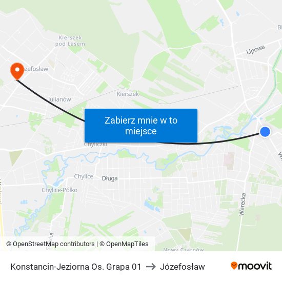 Konstancin-Jeziorna Os. Grapa 01 to Józefosław map