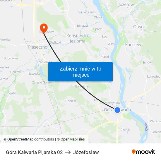 Góra Kalwaria Pijarska 02 to Józefosław map