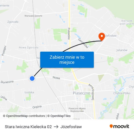 Stara Iwiczna Kielecka 02 to Józefosław map