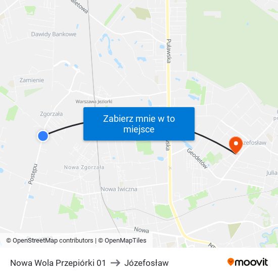 Nowa Wola Przepiórki 01 to Józefosław map