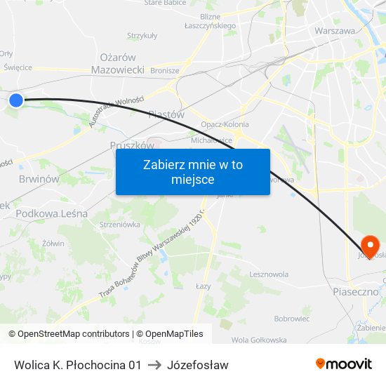 Wolica K. Płochocina 01 to Józefosław map