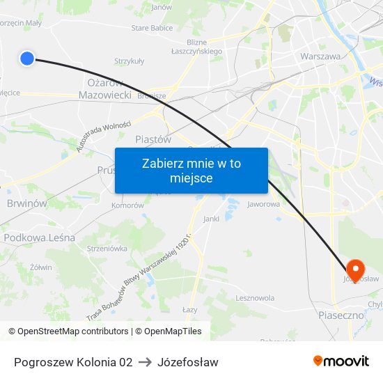 Pogroszew Kolonia 02 to Józefosław map