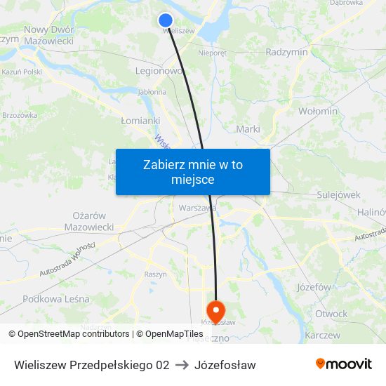 Wieliszew Przedpełskiego 02 to Józefosław map