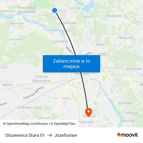 Olszewnica Stara to Józefosław map