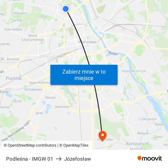 Podleśna - IMGW 01 to Józefosław map