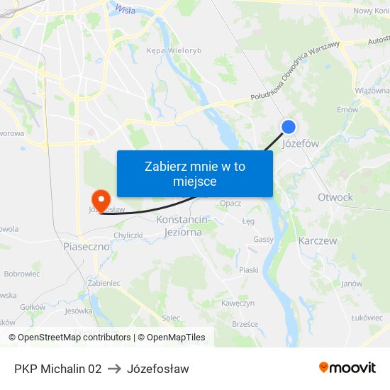 PKP Michalin 02 to Józefosław map