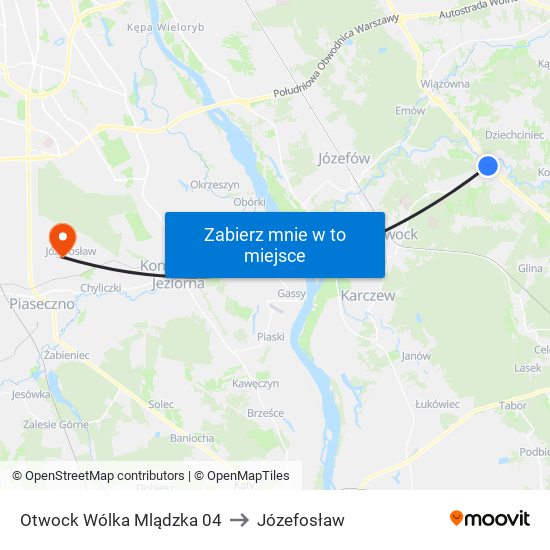 Otwock Wólka Mlądzka 04 to Józefosław map