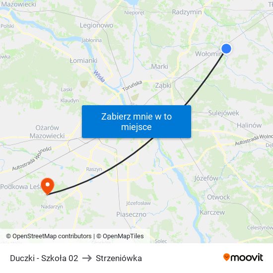 Duczki - Szkoła 02 to Strzeniówka map