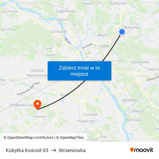 Kobyłka Kościół 03 to Strzeniówka map