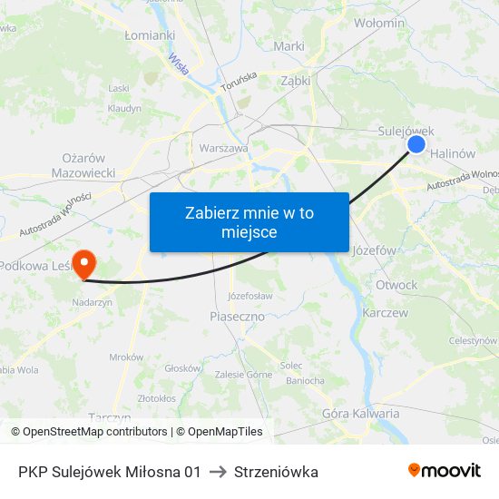 PKP Sulejówek Miłosna 01 to Strzeniówka map