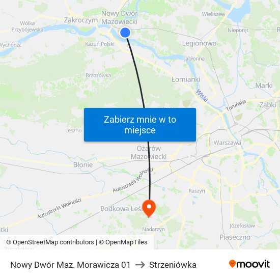 Nowy Dwór Maz. Morawicza 01 to Strzeniówka map