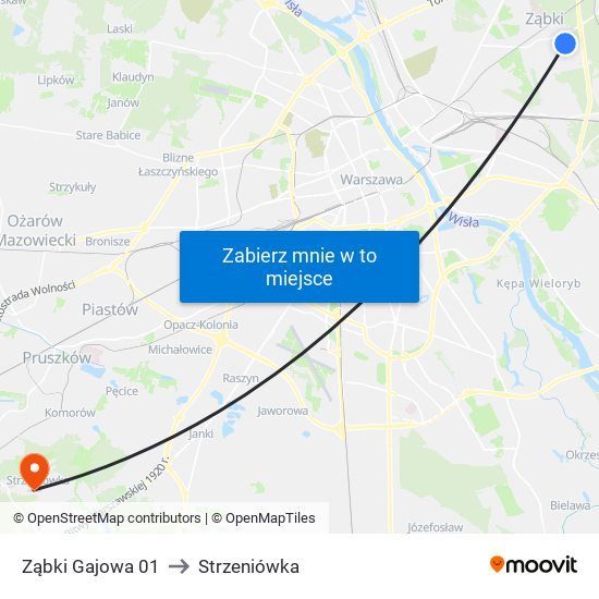 Ząbki Gajowa 01 to Strzeniówka map