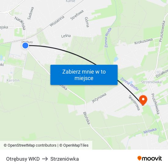 Otrębusy / WKD to Strzeniówka map