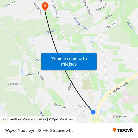 Węzeł Nadarzyn 02 to Strzeniówka map