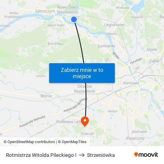 Rotmistrza Witolda Pileckiego I to Strzeniówka map