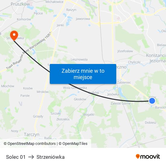 Solec 01 to Strzeniówka map