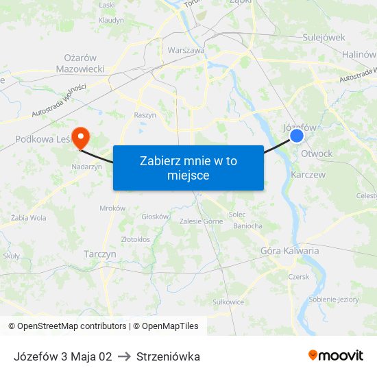 Józefów 3 Maja 02 to Strzeniówka map