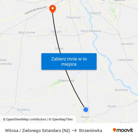 Witosa / Zielonego Sztandaru (Nż) to Strzeniówka map