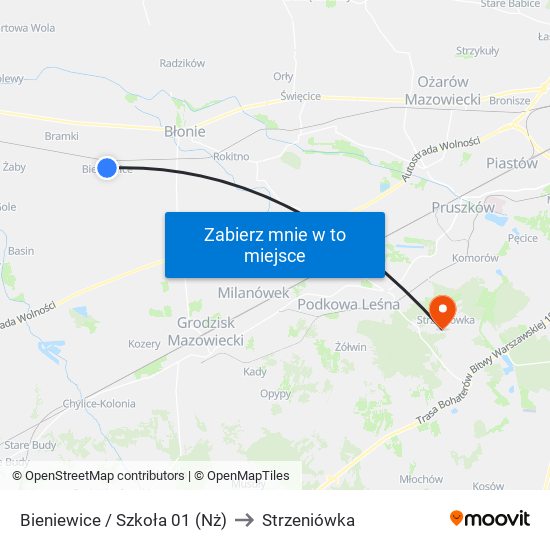 Bieniewice / Szkoła 01 (Nż) to Strzeniówka map