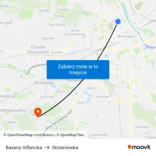 Baseny Inflancka to Strzeniówka map