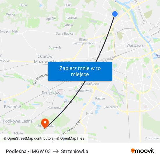 Podleśna - IMGW 03 to Strzeniówka map