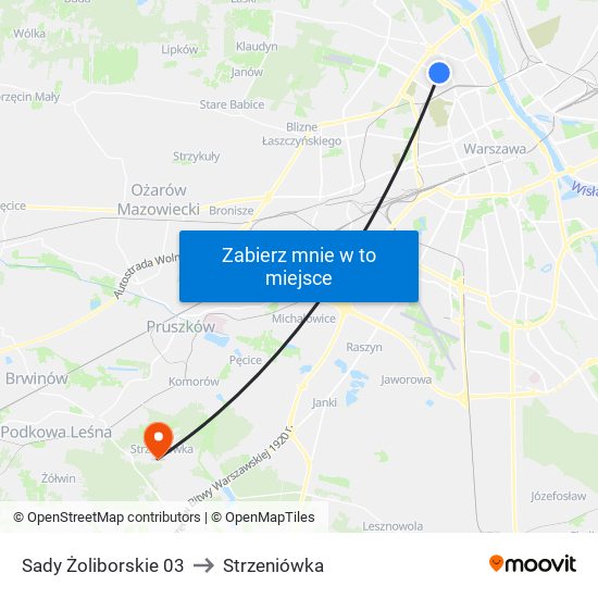 Sady Żoliborskie 03 to Strzeniówka map