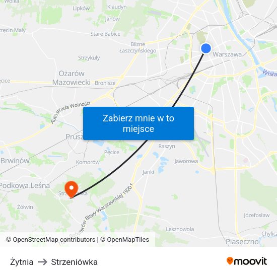 Żytnia to Strzeniówka map