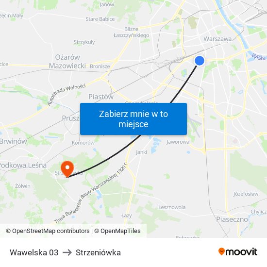 Wawelska 03 to Strzeniówka map