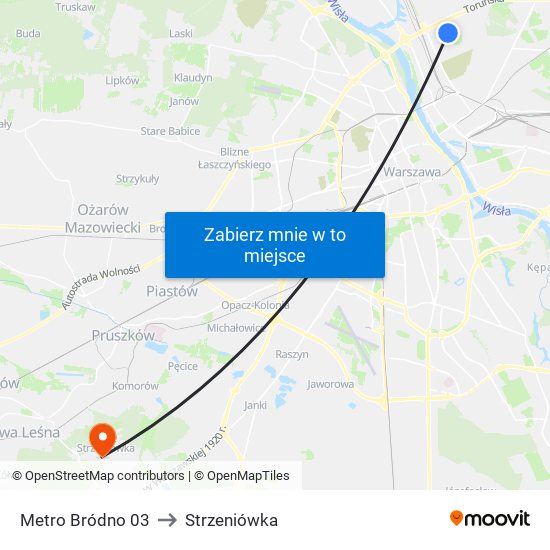 Metro Bródno 03 to Strzeniówka map