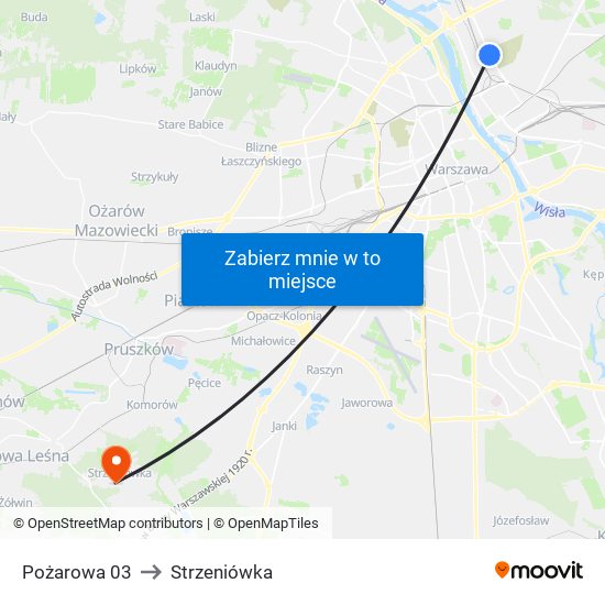 Pożarowa 03 to Strzeniówka map