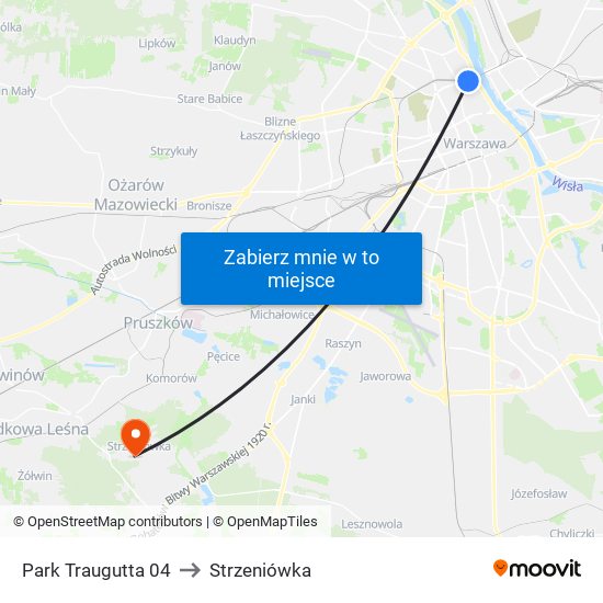 Park Traugutta to Strzeniówka map