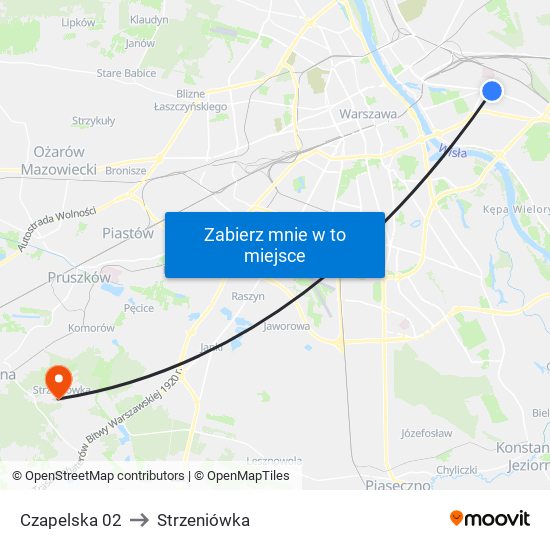 Czapelska 02 to Strzeniówka map