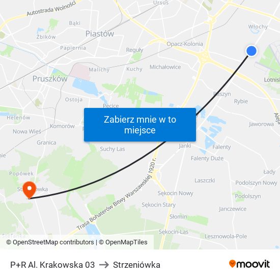 P+R Al. Krakowska 03 to Strzeniówka map