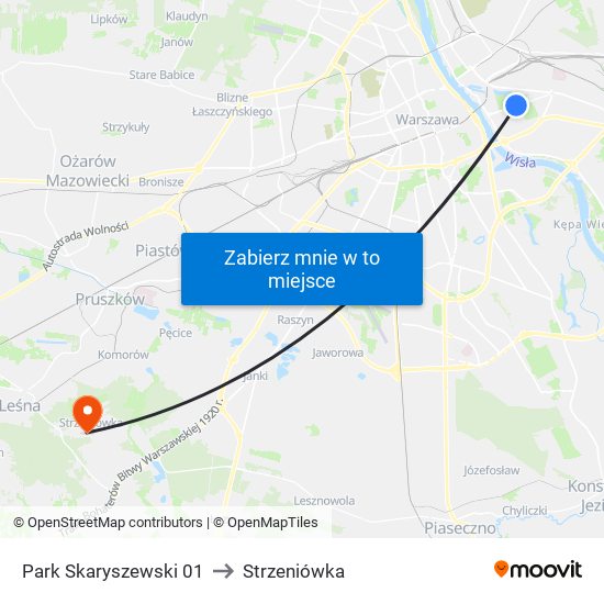 Park Skaryszewski 01 to Strzeniówka map