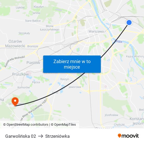 Garwolińska 02 to Strzeniówka map